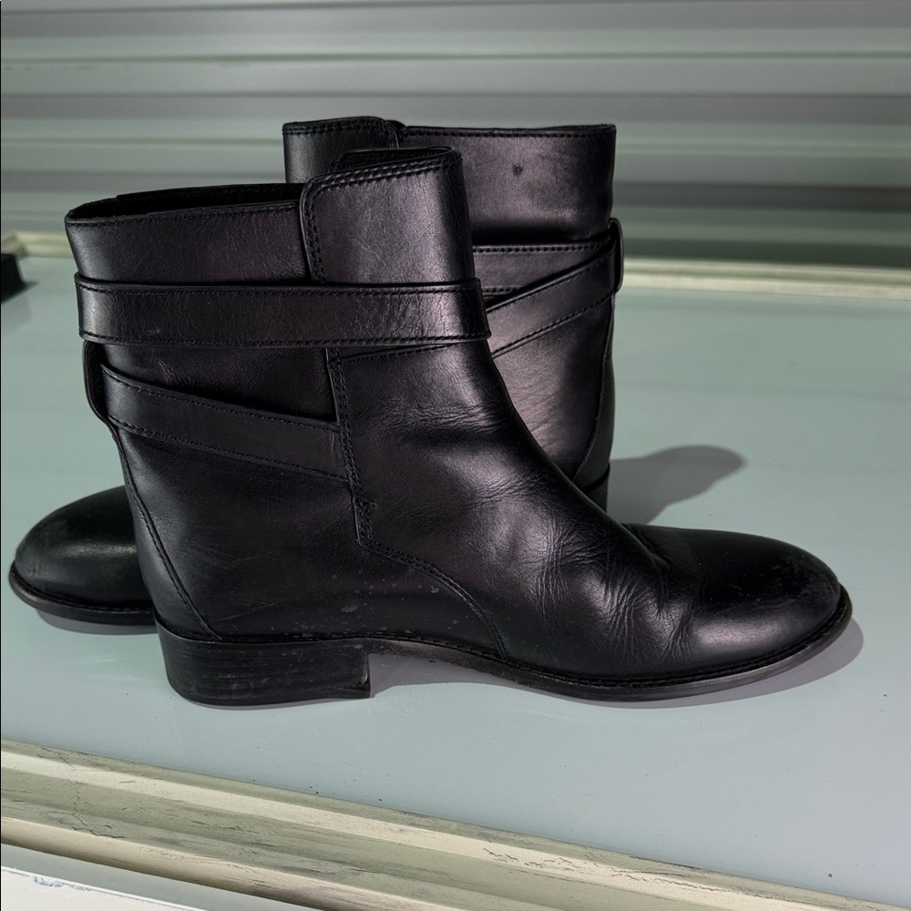 Tory Burch Brooke Black Leather Ankle Boots - Picture 3 of 14